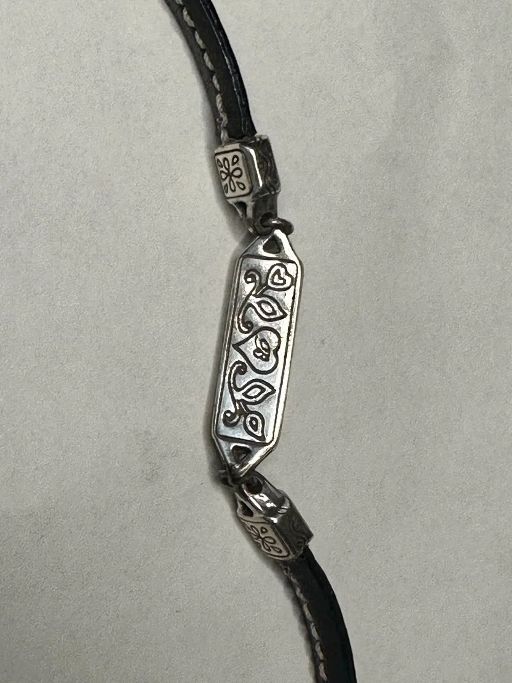 Brighton Black Leather Bracelet with Silver-Tone Accents